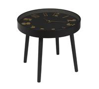 Paris Prix Table d'Apppoint Horloge Lounge 50cm Noir