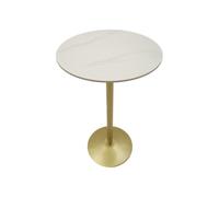 Paris Prix Table de Bar Effet Marbre Simply 103cm Or & Blanc