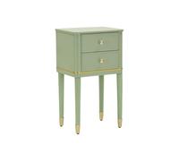 Paris Prix Table de Chevet 2 Tiroirs Camille 71cm Vert & Or