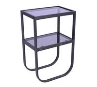 Paris Prix Table de Chevet en Verre Rocker 70cm Noir