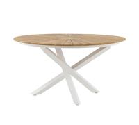 Paris Prix Table de Jardin Ronde Mexico 140cm Naturel & Blanc