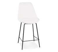 Paris Prix Tabouret de Bar en Tissu Jeffry 105cm Blanc & Noir