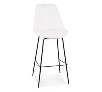 Paris Prix Tabouret de Bar en Tissu Jeffry 115cm Blanc & Noir