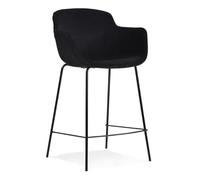 Paris Prix Tabouret de Bar en Velours Edmund 97cm Noir