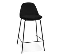 Paris Prix Tabouret de Bar en Velours Sean 89cm Noir