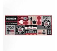 Paris Prix Tapis de Cuisine Digital Menu 50x120cm Rouge