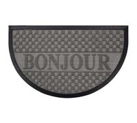 Paris Prix Tapis d'Entrée Demi-Lune Bonjour 45x75 cm Gris