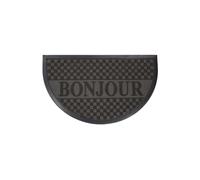 Paris Prix Tapis d'Entrée Demi-Lune Bonjour 45x75 cm Noir