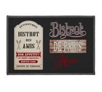 Paris Prix Tapis Rectangle Bistrot des Amis 40x60cm Noir