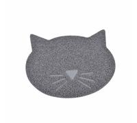 Paris Prix Tapis Repas pour Chat Tête de Chat 43cm Gris