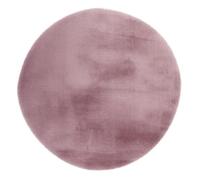 Paris Prix Tapis Uni Rond Doux à Poils Longs Rabbit Rose 160 cm
