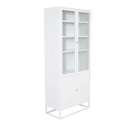 Paris Prix Vaisselier 4 Portes en Métal Bakal 190cm Blanc