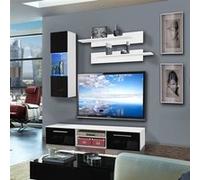 Paris Prix - Vitrine Murale Led switch 60cm Blanc Blanc G