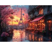 Paris Puzzle 5000 Pieces Adultes Nuit Puzzles Classiques Panorama Bois Difficile Impossible Geant Jigsaw Jeu éducatif Défi Jouet pour Enfants et Adulte dès 14 Ans Cadeau Homme Femme Boxed P-891