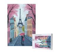 Paris Puzzle Paysage 1500 Pièces Adultes, DIY Puzzles Classiques Art avec Boîte d'emballage et Photos de Référence, Relaxation/Soulagement du Stress/Jeux Amusants, Creatif Cadeau pour Femme M-1390
