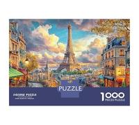 Paris rêve Puzzle 1000 Pièces Rue Paris with Tour Eiffel Cadeau Parfait, Puzzle en Papier Écologique Et Relaxant pour Adultes Et Moments en Famille 52x38cm/1000pcs