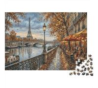 Paris Rive SeinePuzzle 1000 Pièces Tour EiffelPour Adolescents 12+ Entraînement Cognitif Loisirs Créatifs Cadeau De Noël 70x50cm/1000pcs