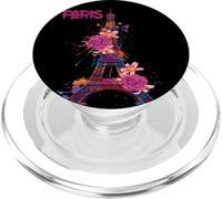 Paris Roses Tour Eiffel Souvenir France Amour Français PopSockets PopGrip pour MagSafe
