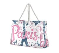 Paris Sac fourre-tout pratique pour femme avec poches latérales pour voyage, gym, vacances