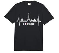 Paris Skyline Battement de Cœur I Love Tour Eiffel Amour Comfort Colors Adult Heavyweight T-Shirt