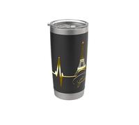 Paris Skyline Battement de Cœur I Love Tour Eiffel Amour Gobelet isotherme en acier inoxydable double paroi