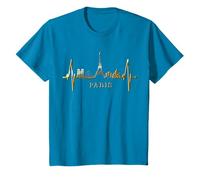 Paris Skyline Battement de Cœur I Love Tour Eiffel Amour T-Shirt