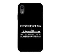 Paris Skyline GPS Coordonnées Silhouette Vacances France Coque pour iPhone XR