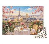 Paris Spring Puzzles 1000 Piècess Matériau Recy iffel Tower Puzzles pour Adultes Developing Children‘s Intelligence Parent Child Game Activity 52x38cm/1000pcs
