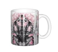 Paris Street Tour Eiffel Rose Floral Changement de Couleur Mug - Thermochromique Magie Thermochromique - Parfait pour Camping, Pique-nique, Intérieur & Extérieur