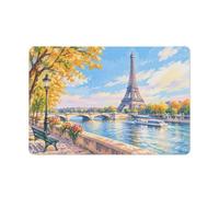 Paris Street with Eiffel Tower View Plaque Métal 20x30cm Décoration Maison | Les décors muraux en métal décorent le coin lecture pour une ambiance épurée.