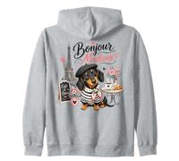 Paris Teckel Bonjour Madame French Cafe Amoureux des Chiens Sweat à Capuche
