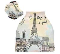 Paris Tour Art Housse de Canopée pour Poussette,Siège de Voiture pour Bébé Dais Siège Auto Couverture D'Allaitement Pare-Soleil Respirant Extensible pour Bébé