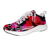 Paris Tour Eiffel Amour Lèvres Motif Personnalisé Baskets Légères Chaussures de Marche Course Athlétique Casual Sneakers, Multicolore, 5.5