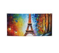 Paris Tour Eiffel - Bannières et panneaux de peinture pour extérieur et intérieur - Bannière personnalisée avec œillets - Toile de fond d'anniversaire - Toile de fond pour photo - Pour mariage