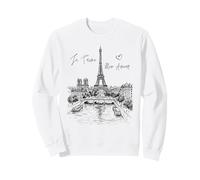 Paris Tour Eiffel Croquis Paysage Urbain Art Souvenir Sweatshirt