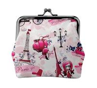 Paris Tour Eiffel France Impression Minimaliste Portefeuille Voyage Petite Pochette de Rangement pour Randonnées Excursions Excursions Excursions, Noir , Taille unique, Pochette à monnaie