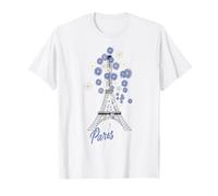 Paris Tour Eiffel France Love Parisian Home Flowers T-Shirt