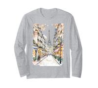 Paris Tour Eiffel Street Art Design Souvenir Manche Longue