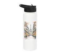 Paris Tour Eiffel Street Art Design Souvenir Stainless Steel Insulated Water Bottle