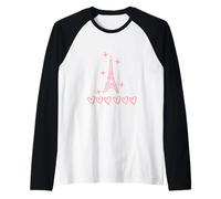 Paris Tour Eiffel Voyage Amour Rose Étudier à l'étranger Mariage Manche Raglan
