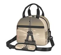 Paris Tower - Sac à déjeuner isotherme pour homme et femme - Sac fourre-tout réutilisable avec sangle réglable - Grande capacité - Sacs isothermes étanches pour le travail, les voyages, le bureau