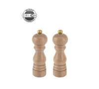 PEUGEOT Duo moulins Paris u'Select 18 cm – 6 réglages, Zirlion, sel glace, bois PEFC, Naturel
