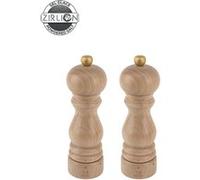 PEUGEOT Duo moulins Paris u'Select 18 cm – 6 réglages, Zirlion, sel glace, bois PEFC, Naturel