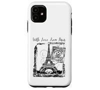 Paris with Love from Paris France French Postcard Coque pour iPhone 11