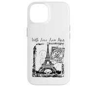 Paris with Love from Paris France French Postcard Coque pour iPhone 14