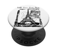 Paris with Love from Paris France French Postcard PopSockets PopGrip Adhésif