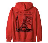 Paris with Love from Paris France French Postcard Sweat à Capuche