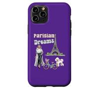 Parisian Dreams, Tour Eiffel, Chien et vélo, Love Paris Coque pour iPhone 11 Pro