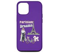 Parisian Dreams, Tour Eiffel, Chien et vélo, Love Paris Coque pour iPhone 12/12 Pro