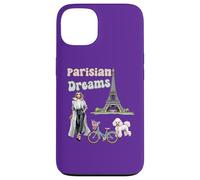 Parisian Dreams, Tour Eiffel, Chien et vélo, Love Paris Coque pour iPhone 13